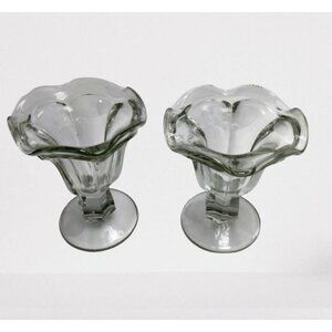Sundae Ice Cream Dishes  Bowls Vintage Heavy Soda Fountain Train Mint Railroad